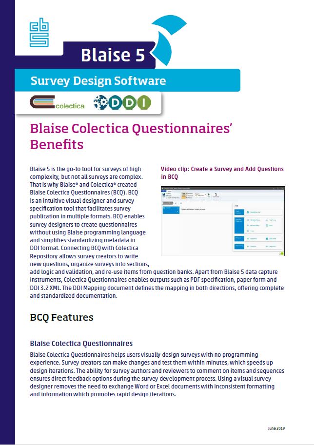Blaise Colectica Questionnaires' Benefits